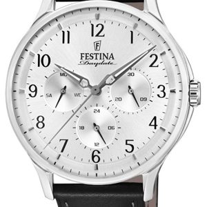 Festina Herrklocka F16991-1 Silverfärgad/Läder Ø41 mm