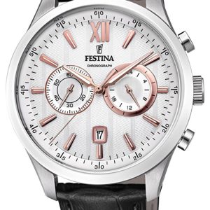 Festina Herrklocka F16996-1 Vit/Läder Ø44 mm