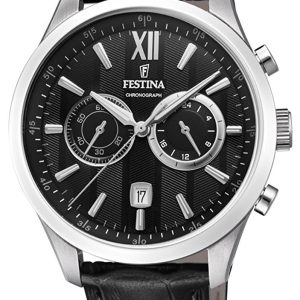 Festina Herrklocka F16996-4 Svart/Läder Ø44 mm