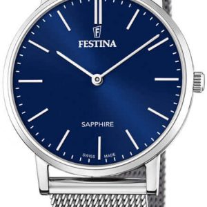 Festina Herrklocka F20014-2 Swiss Made Blå/Stål Ø40 mm