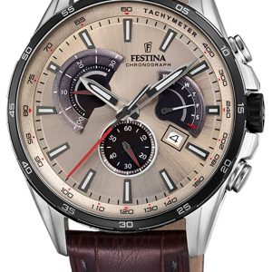 Festina Herrklocka F20201-2 Beige/Läder Ø42 mm