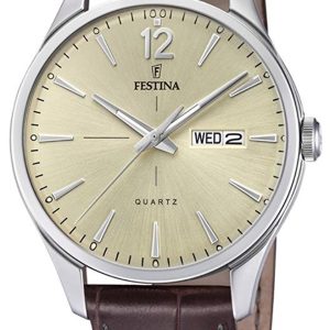 Festina Herrklocka F20205-1 Beige/Läder Ø41 mm