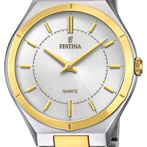 Festina Herrklocka F20245-1 Vit/Gulguldtonat stål Ø39 mm