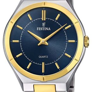 Festina Herrklocka F20245-3 Blå/Gulguldtonat stål Ø39 mm