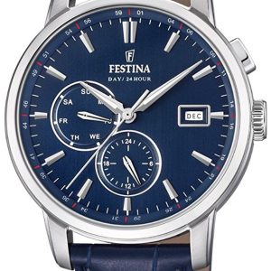 Festina Herrklocka F20280-3 Multifunction Blå/Läder Ø42 mm