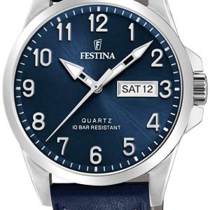 Festina Herrklocka F20358-C Blå/Läder Ø41 mm