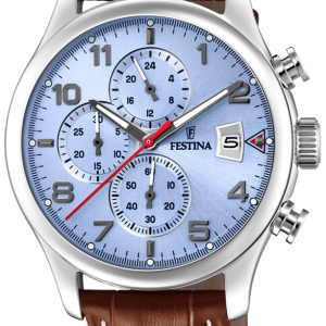 Festina Herrklocka F20375-5 Blå/Läder Ø43 mm