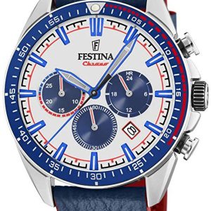 Festina Herrklocka F20377-1 Vit/Läder Ø44 mm