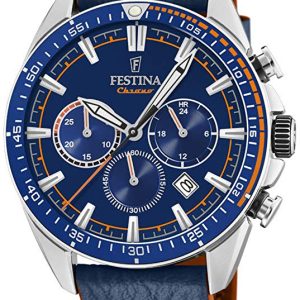 Festina Herrklocka F20377-2 Blå/Läder Ø44 mm