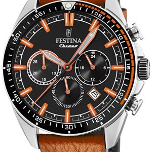 Festina Herrklocka F20377-4 Svart/Läder Ø44 mm