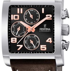 Festina Herrklocka F20424-7 Svart/Läder