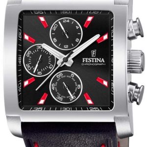 Festina Herrklocka F20424-8 Svart/Läder