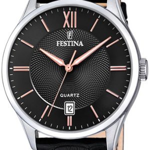 Festina Herrklocka F20426-6 Classic Svart/Läder Ø43 mm