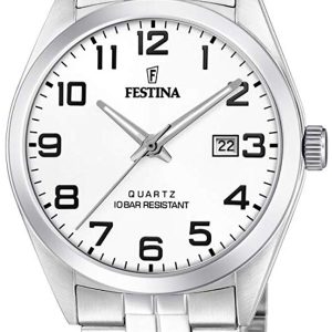 Festina Herrklocka F20437-1 Classic Vit/Stål Ø40 mm