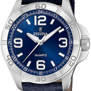 Festina Herrklocka F20444-2 Blå/Läder Ø44 mm