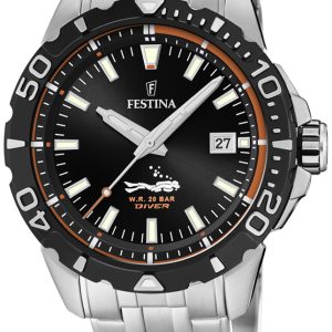 Festina Herrklocka F20461-3 Svart/Stål Ø45 mm