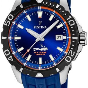 Festina Herrklocka F20462-1 Blå/Gummi Ø45 mm