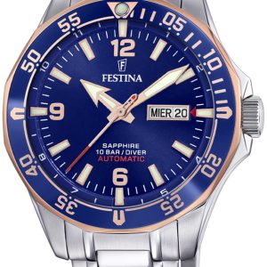 Festina Herrklocka F20478-3 Blå/Stål Ø42.3 mm