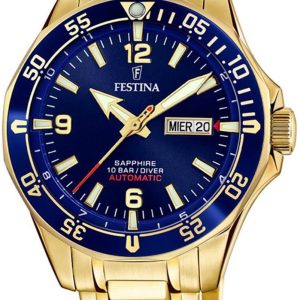 Festina Herrklocka F20479-2 Classic Blå/Gulguldtonat stål Ø42 mm