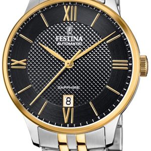 Festina Herrklocka F20483-3 Svart/Gulguldtonat stål Ø41 mm