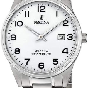 Festina Herrklocka F20511-1 Classic Vit/Stål Ø39.5 mm