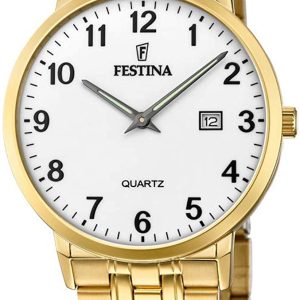 Festina Herrklocka F20513-1 Vit/Gulguldtonat stål Ø41 mm