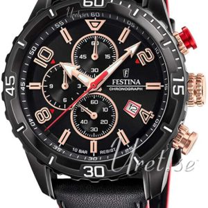 Festina Herrklocka F20519-4 Svart/Läder Ø45 mm