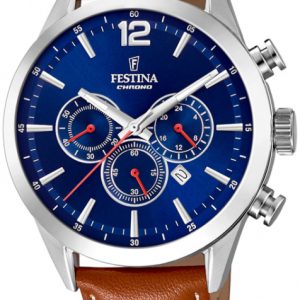 Festina Herrklocka F20542-3 Timeless Blå/Läder Ø43.5 mm