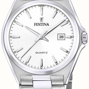 Festina Herrklocka F20552-2 Classic Vit/Stål Ø40 mm