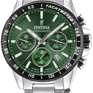 Festina Herrklocka F20560-4 Timeless Grön/Stål Ø45 mm