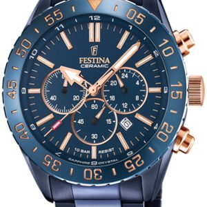 Festina Herrklocka F20576-1 Ceramic Blå/Stål Ø44 mm