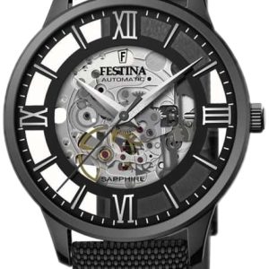 Festina Herrklocka F20621-1 Skelettskuren/Läder Ø41.5 mm