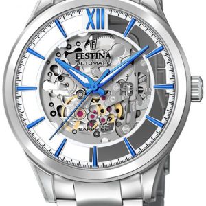 Festina Herrklocka F20630-2 Classic Skelettskuren/Stål Ø42.8 mm