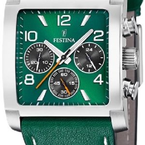 Festina Herrklocka F20653-2 Timeless Grön/Läder