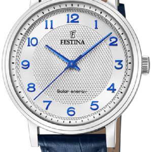 Festina Herrklocka F20660-1 Petite Silverfärgad/Läder Ø41 mm