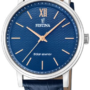 Festina Herrklocka F20660-4 Petite Blå/Läder Ø41 mm