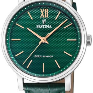 Festina Herrklocka F20660-5 Petite Grön/Läder Ø41 mm