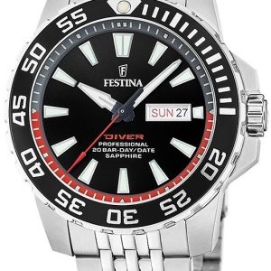 Festina Herrklocka F20661-3 Diver Svart/Stål Ø45 mm