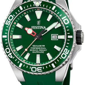 Festina Herrklocka F20664-2 The Original Diver Grön/Gummi Ø45.7 mm