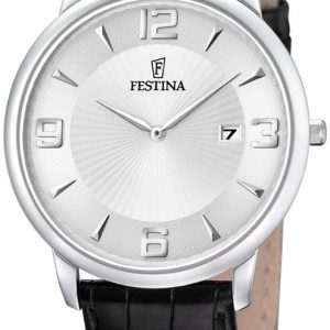 Festina Herrklocka F6806-1 Classic Silverfärgad/Läder Ø40 mm