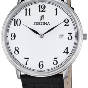 Festina Herrklocka F6839-1 Vit/Läder Ø41 mm