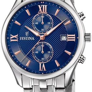 Festina Herrklocka F6854-6 Timeless Blå/Stål Ø42 mm