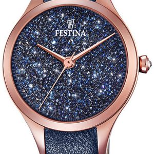 Festina Mademoiselle Damklocka F20411-3 Kristallinfattad/Läder Ø32