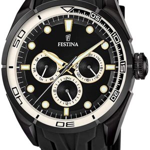 Festina Multifunction Herrklocka F16610-8 Svart/Gummi Ø44 mm