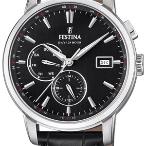 Festina Multifunction Herrklocka F20280-4 Svart/Läder Ø42 mm