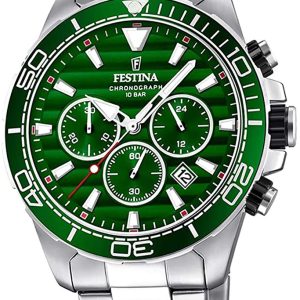 Festina Prestige Herrklocka F20361-5 Grön/Stål Ø44 mm