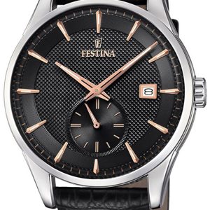 Festina Retro Herrklocka F20277-4 Svart/Läder Ø41 mm