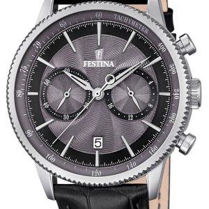 Festina Sport Herrklocka F16893-5 Grå/Läder Ø41 mm