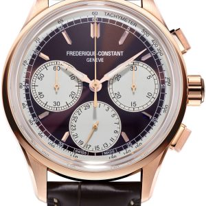 Frederique Constant Herrklocka FC-760CHC4H4 Flyback Brun/Läder Ø42