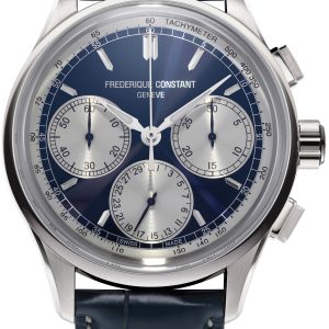 Frederique Constant Herrklocka FC-760NS4H6 Flyback Blå/Läder Ø42 mm